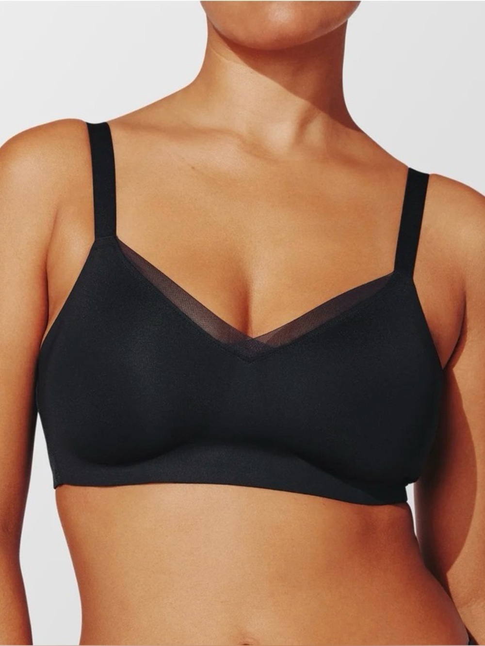 ThirdLove Women’s 24/7 Smooth Wireless Minimizer Black Bra 38D Reduces Up To 2”